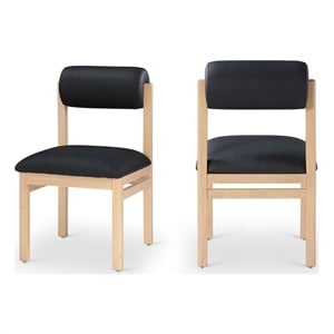 Meridian Furniture Roundhill Black Vegan Leather Dining Chair (Set of 2)