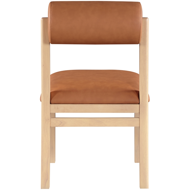 Meridian Furniture Roundhill Cognac Vegan Leather Dining Chair (Set of 2)