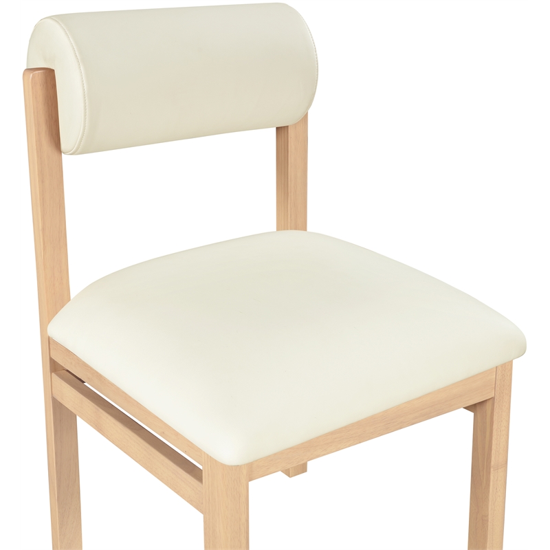 Meridian Furniture Roundhill Cream Vegan Leather Dining Chair (Set of 2)