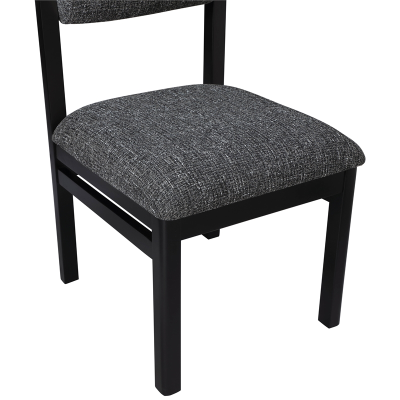 Meridian Furniture Roundhill Black Linen Textured Fabric Dining Chair (Set of 2)