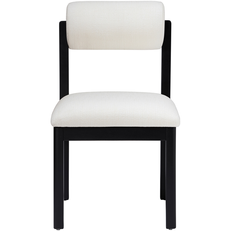 Meridian Furniture Roundhill Cream Linen Textured Fabric Dining Chair (Set of 2)