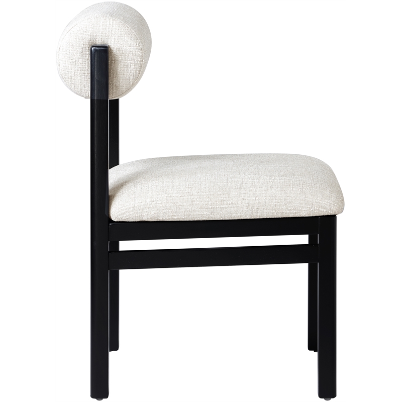 Meridian Furniture Roundhill Cream Linen Textured Fabric Dining Chair (Set of 2)