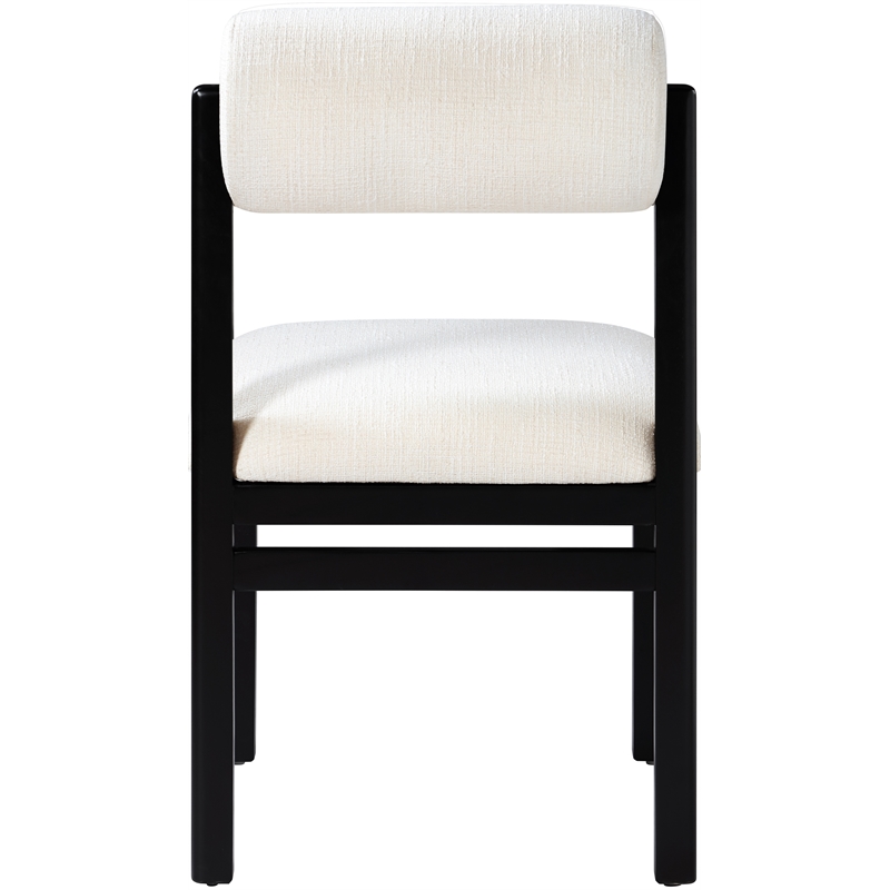 Meridian Furniture Roundhill Cream Linen Textured Fabric Dining Chair (Set of 2)