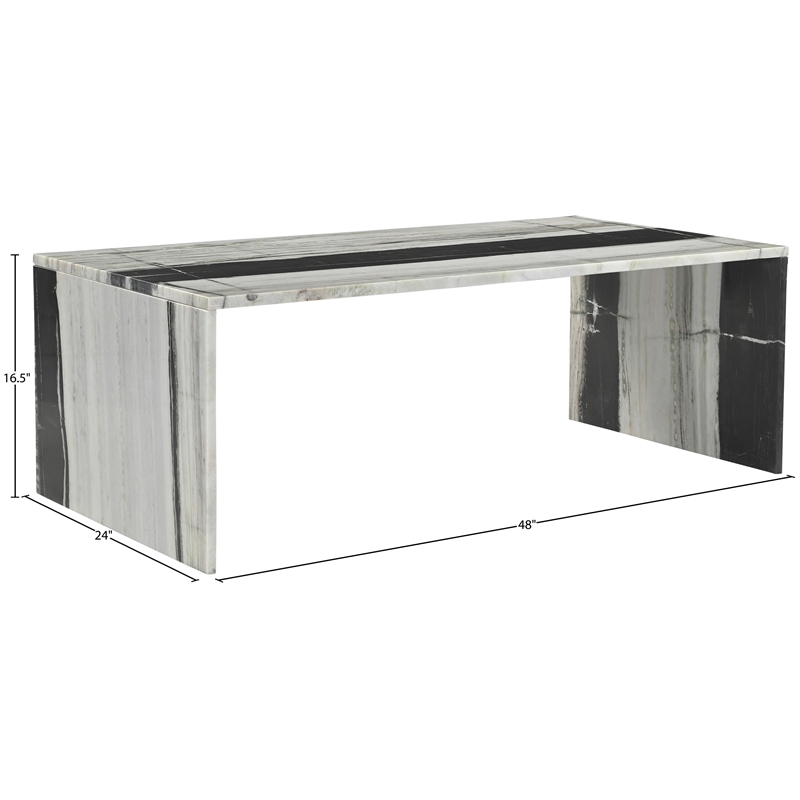 Meridian Furniture Vernazza Panda Marble Coffee Table