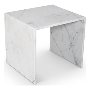 Meridian Furniture Vernazza White Marble End / Side Table