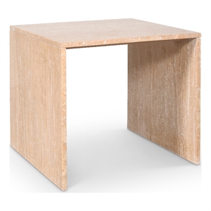 Meridian Furniture Vernazza Beige Travertine End / Side Table