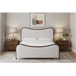 Meridian Furniture Arvada Cream Linen Textured Fabric Upholstered Full Bed