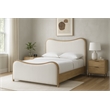 Meridian Furniture Arvada Cream Linen Textured Fabric Upholstered Full Bed