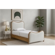Meridian Furniture Arvada Cream Linen Textured Fabric Upholstered Twin Bed