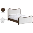 Meridian Furniture Arvada Cream Linen Textured Fabric Upholstered Queen Bed