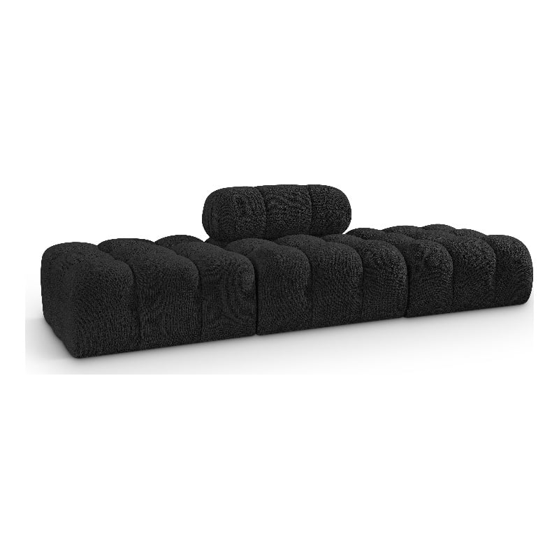Black/3-Piece: 1 Armless Chair, 2 Ottoman