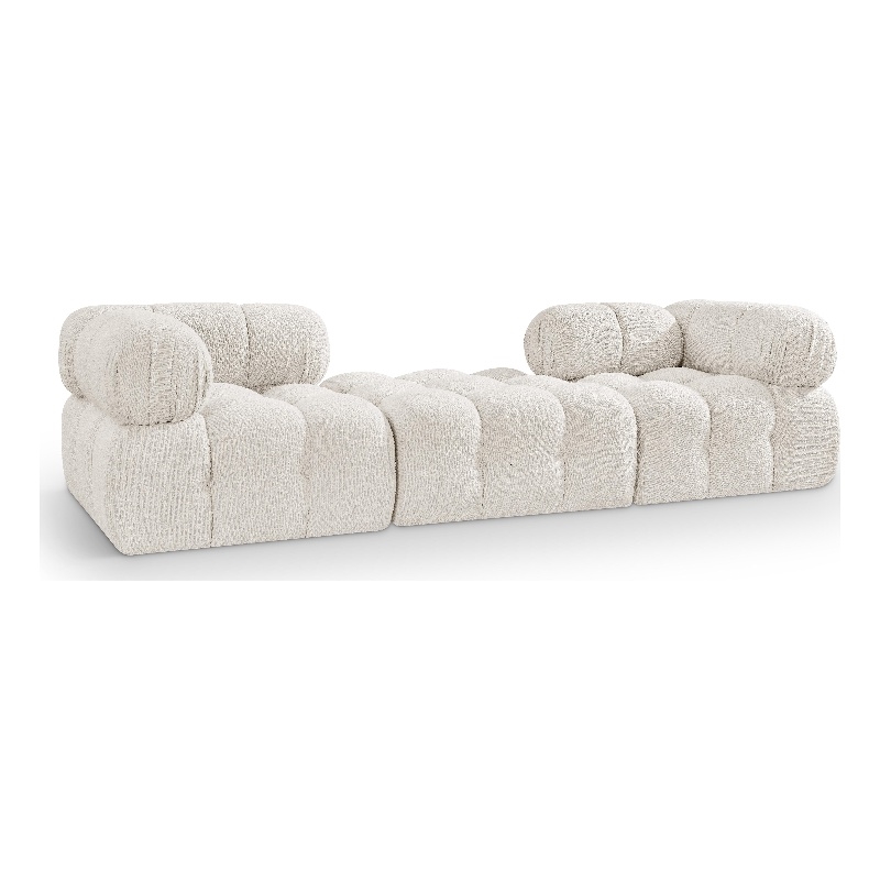 Cream/3-Piece: 2 Corner Chair, 1 Ottoman