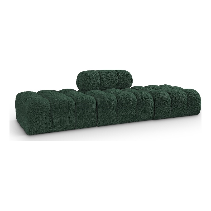 Green/3-Piece: 1 Armless Chair, 2 Ottoman