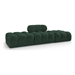 Green/3-Piece: 1 Armless Chair, 2 Ottoman