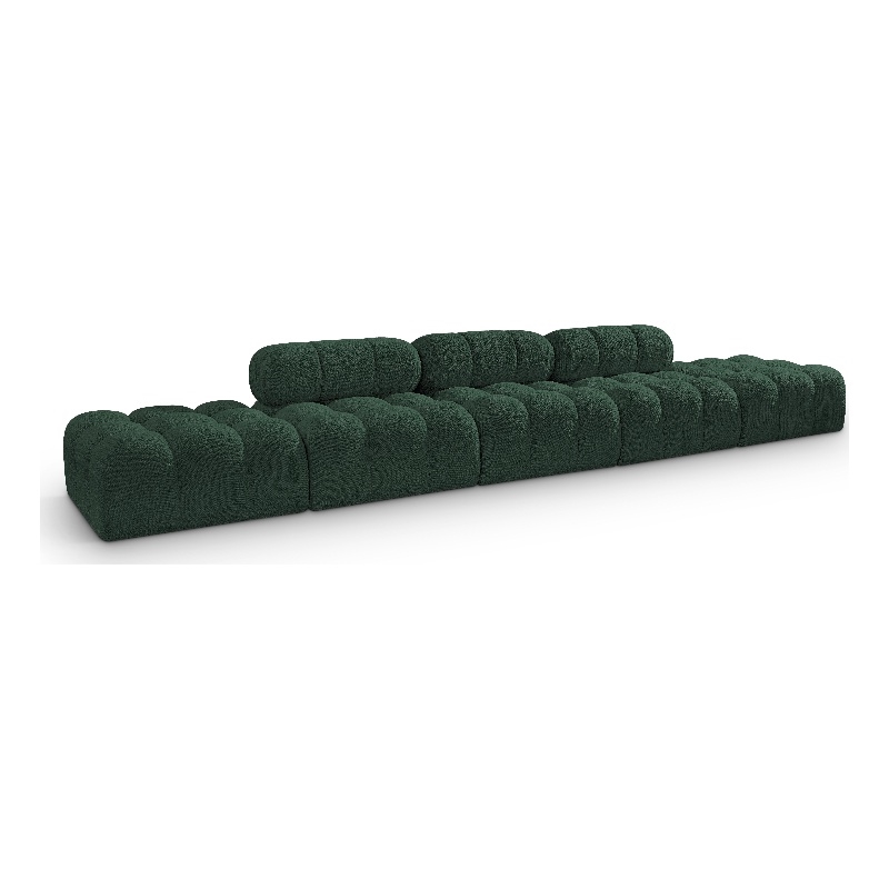 Green/4-Piece: 4 Armless Chair, 2 Ottoman