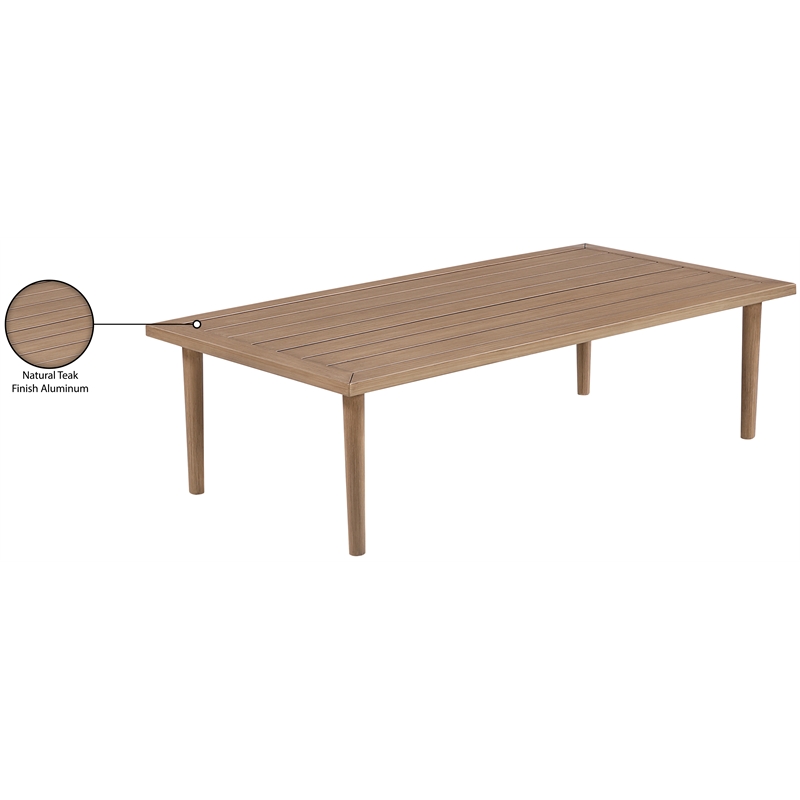 Meridian Furniture Laguna Natural Aluminum Outdoor Patio Coffee Table