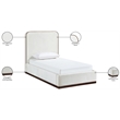 Meridian Furniture Rava Cream Velvet Upholstered Twin Bed