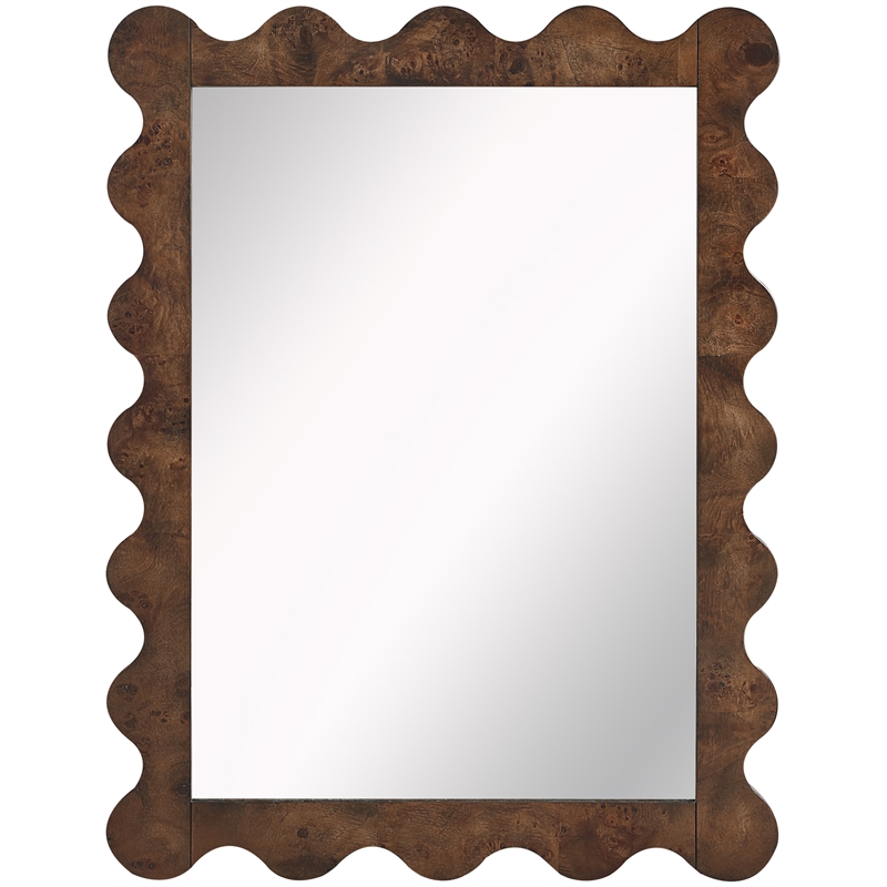 Meridian Furniture Vassa Brown Burl Veneer Mirror