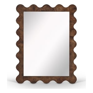 Meridian Furniture Vassa Brown Burl Veneer Mirror