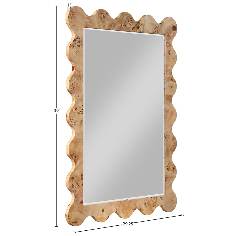 Meridian Furniture Vassa Natural Burl Veneer Mirror
