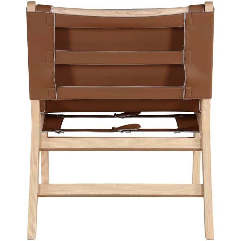 Meridian Furniture Rawlins Cognac Vegan Leather Upholstered Accent Chair