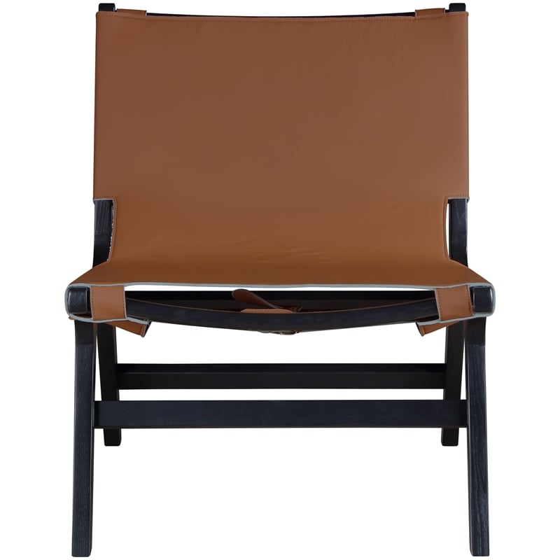 Meridian Furniture Rawlins Cognac Vegan Leather Upholstered Accent Chair