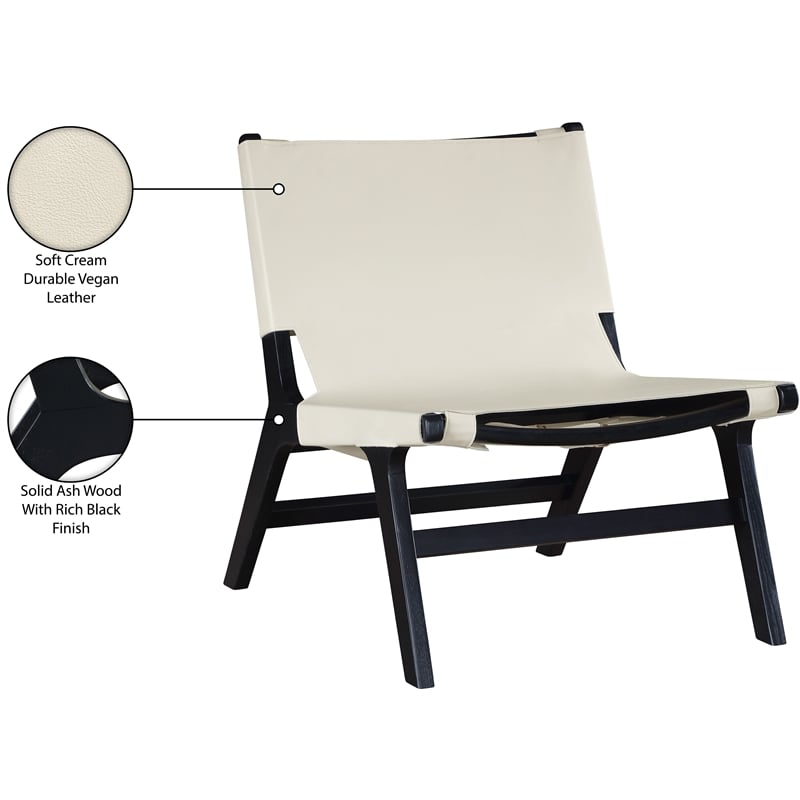 Meridian Furniture Rawlins Cream Vegan Leather Upholstered Accent Chair