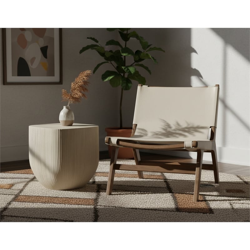 Meridian Furniture Rawlins Beige Vegan Leather Upholstered Accent Chair