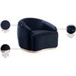 Meridian Furniture Gustavo Navy Velvet Upholstered Chair