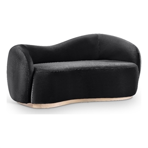 Meridian Furniture Gustavo 72.5&quot Black Velvet Upholstered Loveseat