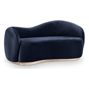 Meridian Furniture Gustavo 72.5&quot Navy Velvet Upholstered Loveseat