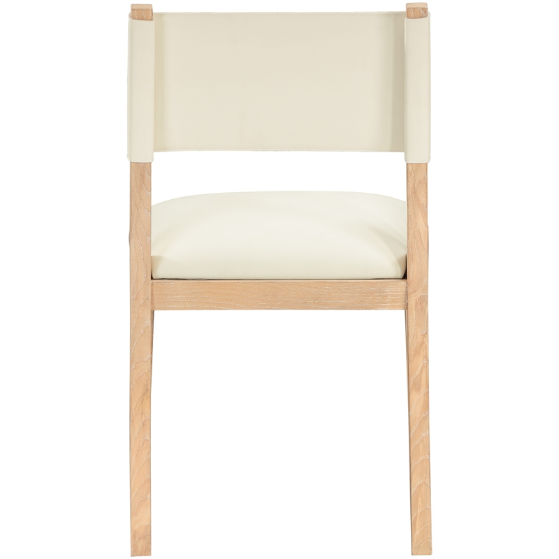 Meridian Furniture Avon Cream Vegan Leather Dining Side Chair (Set of 2)