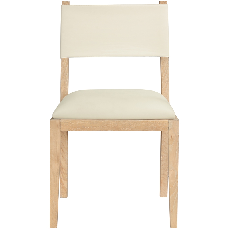 Meridian Furniture Avon Cream Vegan Leather Dining Side Chair (Set of 2)