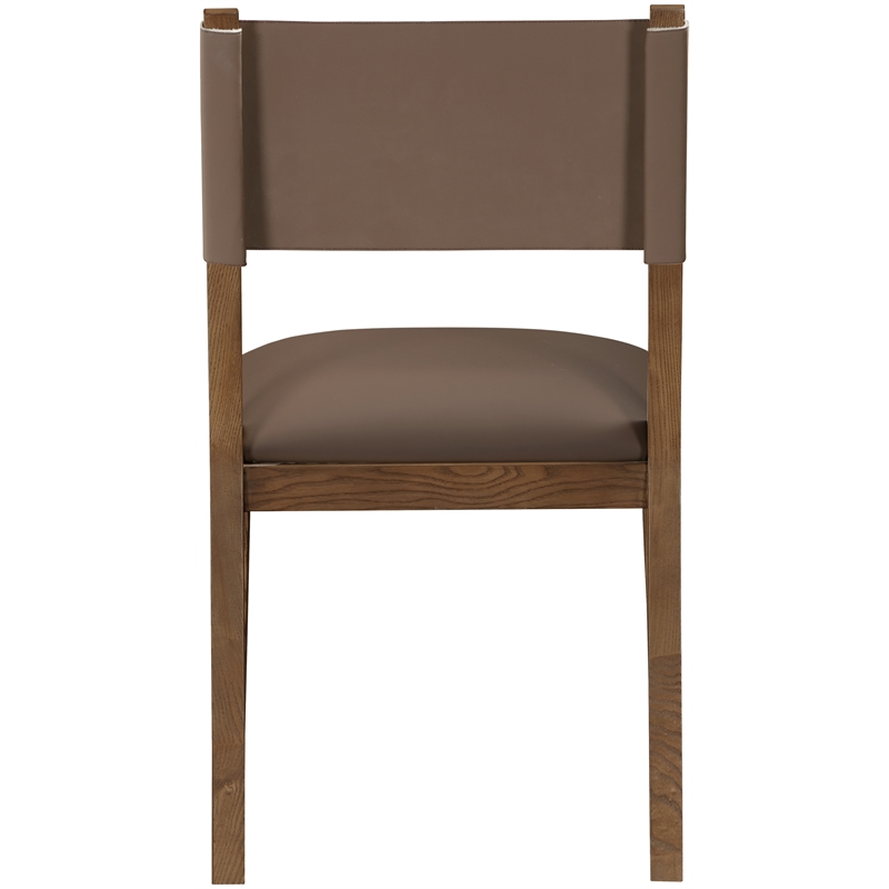 Meridian Furniture Avon Brown Vegan Leather Dining Side Chair (Set of 2)