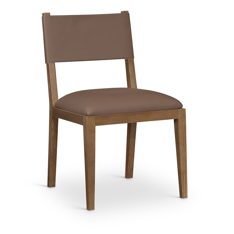 Meridian Furniture Avon Brown Vegan Leather Dining Side Chair (Set of 2)