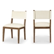 Meridian Furniture Avon Cream Vegan Leather Dining Side Chair (Set of 2)