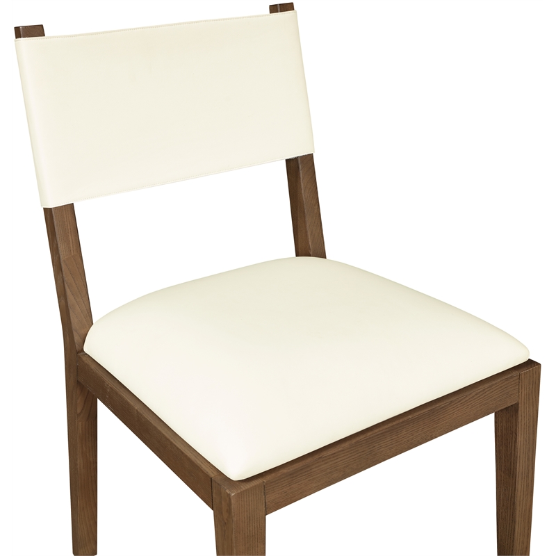 Meridian Furniture Avon Cream Vegan Leather Dining Side Chair (Set of 2)