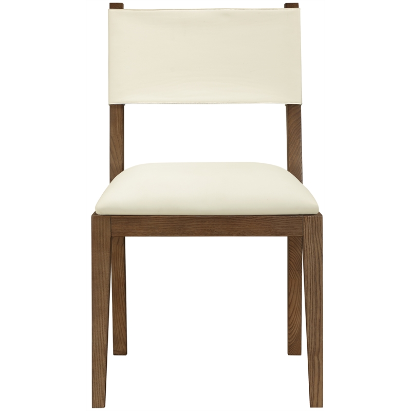 Meridian Furniture Avon Cream Vegan Leather Dining Side Chair (Set of 2)