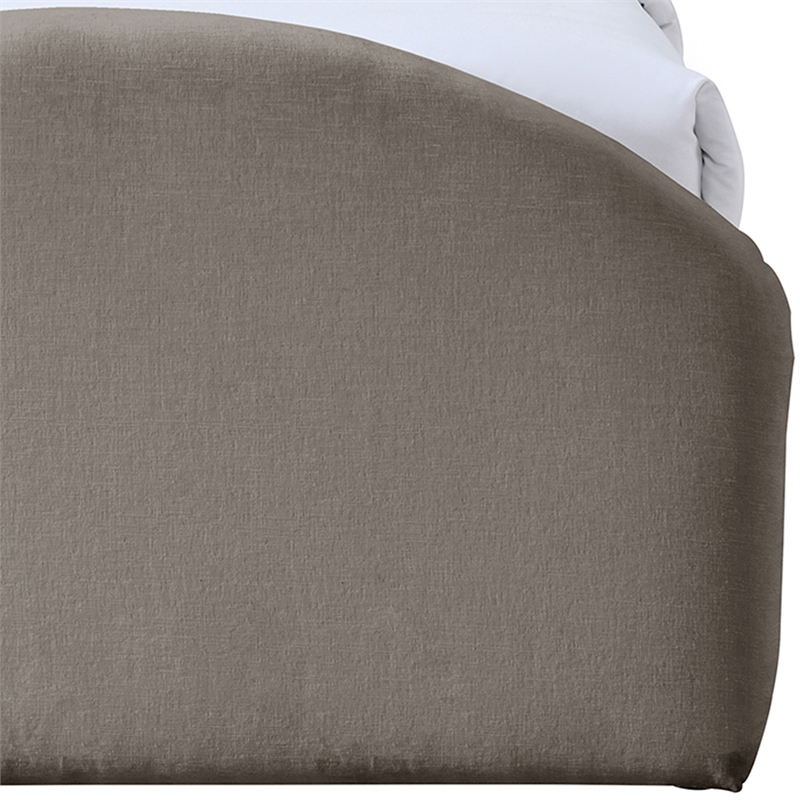 Meridian Furniture Andaz Taupe Chenille Fabric Upholstered Twin Bed