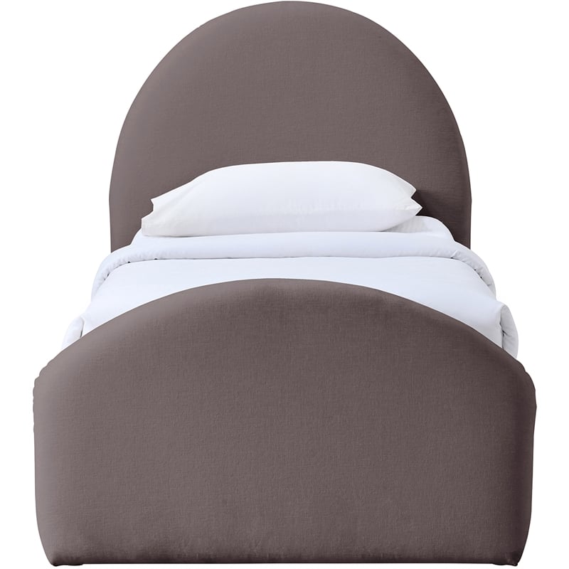 Meridian Furniture Andaz Purple Chenille Fabric Upholstered Twin Trundle Bed