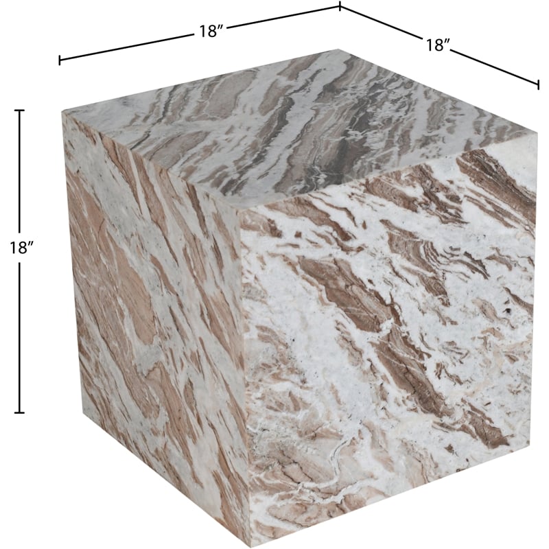 Meridian Furniture Bolzano Brown Marble End Table