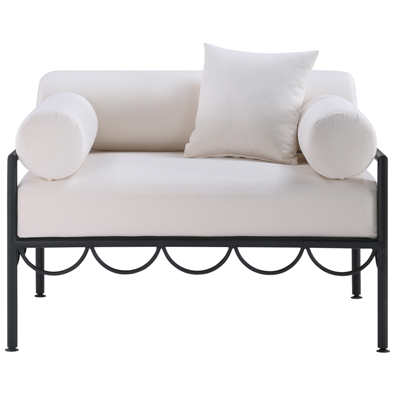 Meridian Furniture Portofino Cream Water Resisting Fabric Patio Chair