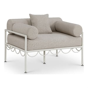 Meridian Furniture Portofino Beige Water Resisting Fabric Patio Chair