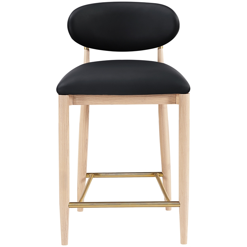 Meridian Furniture Riccio Black Vegan Leather Upholstered Stool