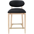 Meridian Furniture Riccio Black Vegan Leather Upholstered Stool