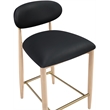 Meridian Furniture Riccio Black Vegan Leather Upholstered Stool