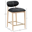 Meridian Furniture Riccio Black Vegan Leather Upholstered Stool