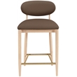 Meridian Furniture Riccio Brown Vegan Leather Upholstered Stool