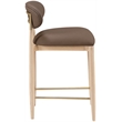 Meridian Furniture Riccio Brown Vegan Leather Upholstered Stool