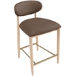 Meridian Furniture Riccio Brown Vegan Leather Upholstered Stool